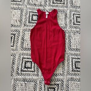 Sunday Best Moxie Red Ribbed Bodysuit